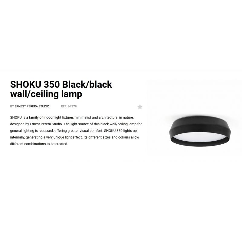 Lustra / Plafoniera LED design modern slim SHOKU Ø35cm negru
