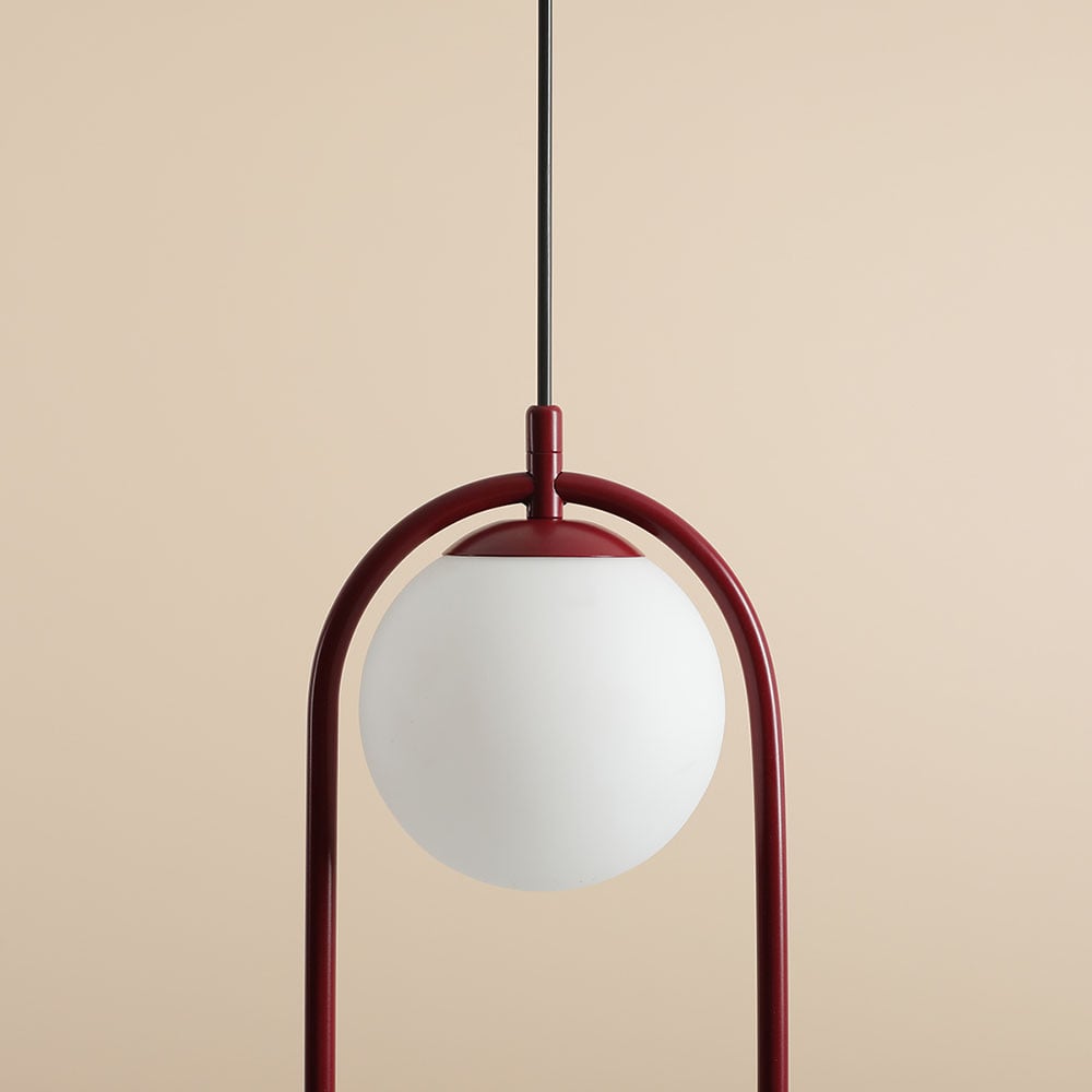 Lustra rosie din metal cu 2 becuri Riva Aldex