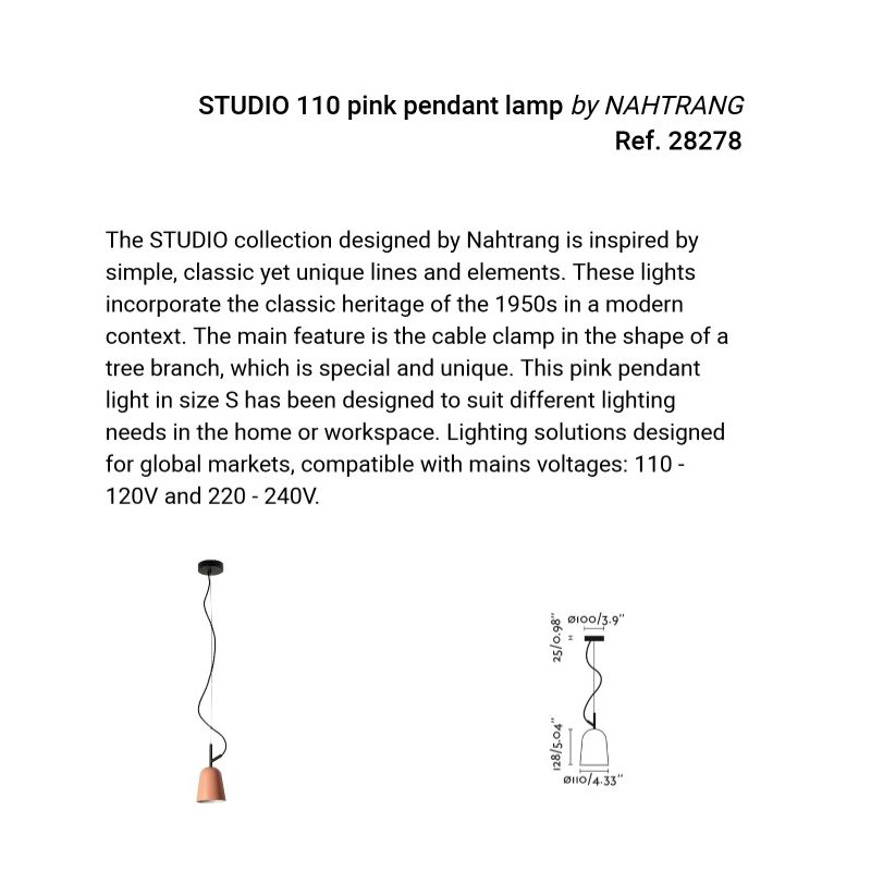 Lustra suspendata design modern Studio 110 roz