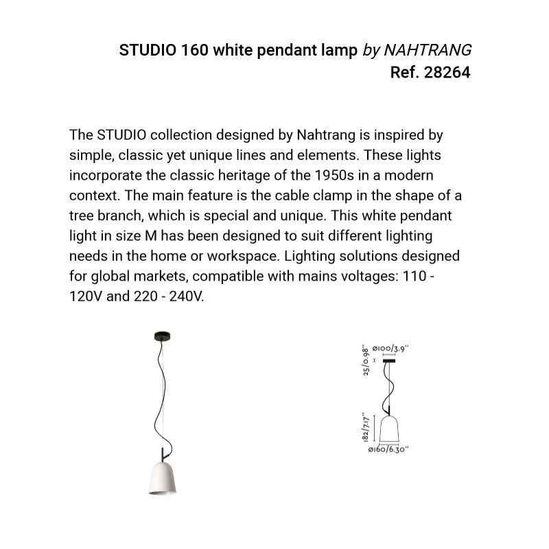 Lustra suspendata design modern Studio 160 alb