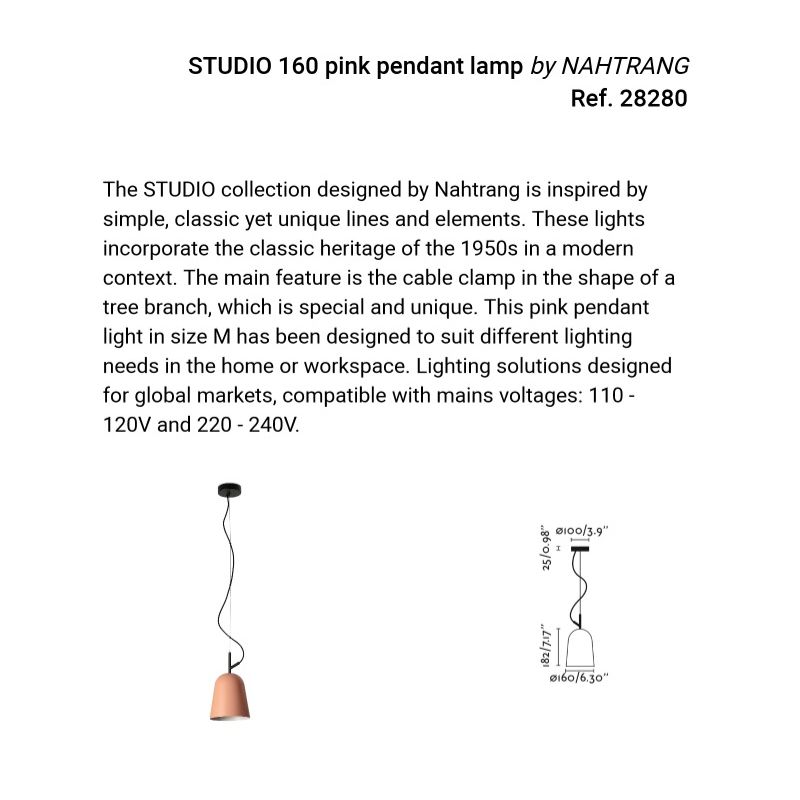 Lustra suspendata design modern Studio 160 roz