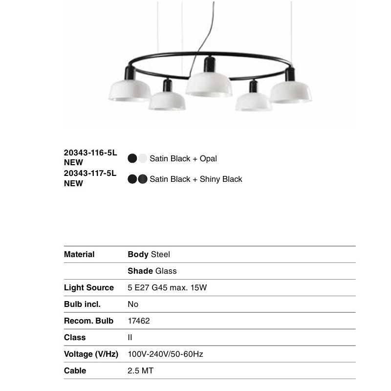 Lustra suspendata design modern TATAWIN S alb