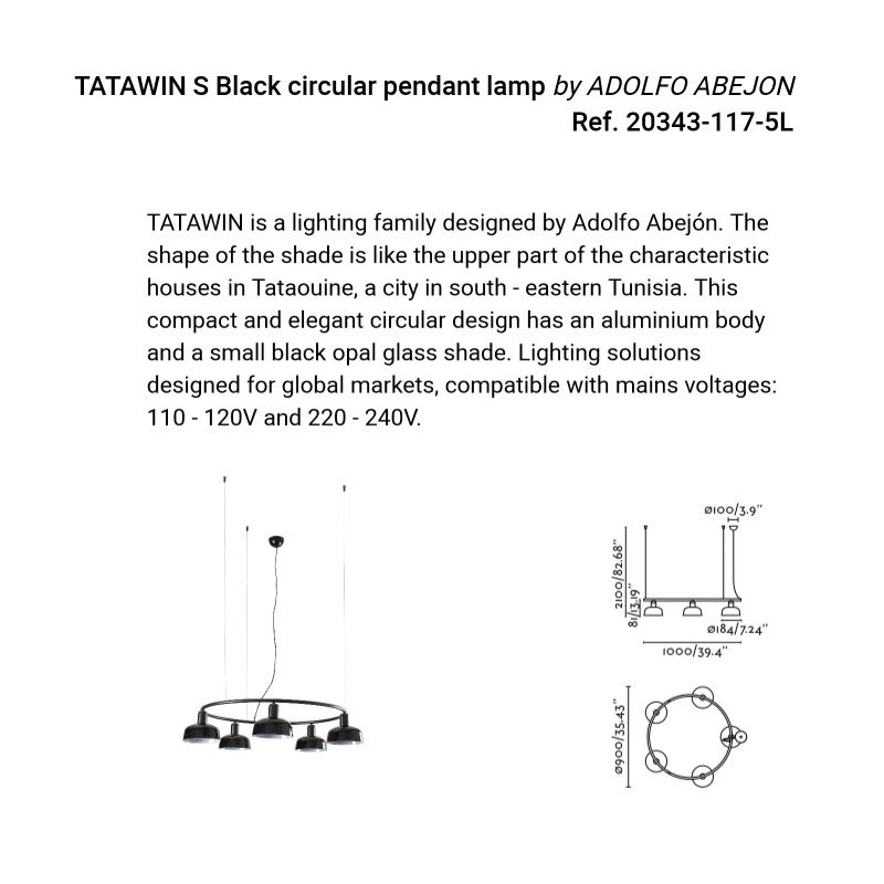 Lustra suspendata design modern TATAWIN S negru