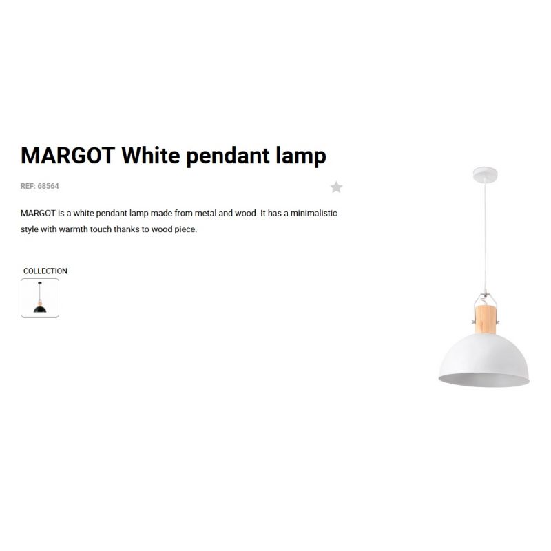 Lustra/Pendul metalic design modern minimalist MARGOT alb