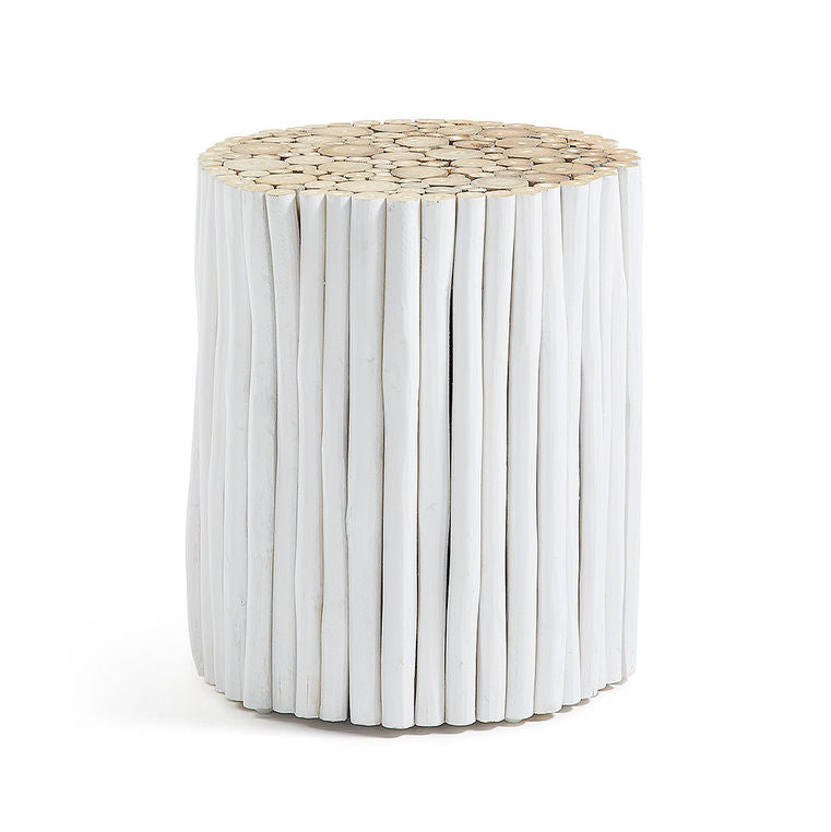 Masa de cafea alba din lemn 35 cm Filip Kave Home