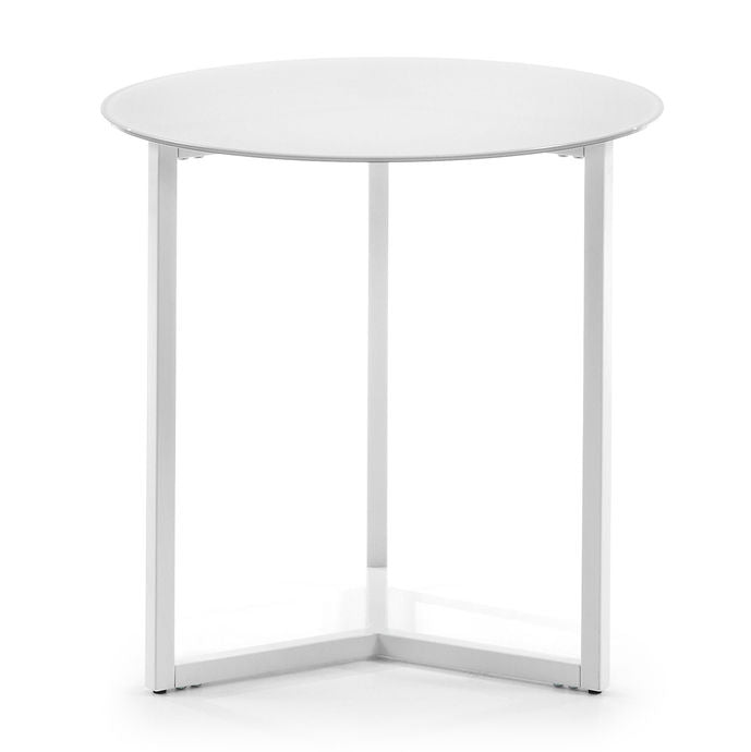 Masa de cafea alba din metal 50 cm Raeam Kave Home