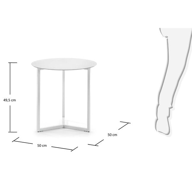 Masa de cafea alba din metal 50 cm Raeam Kave Home