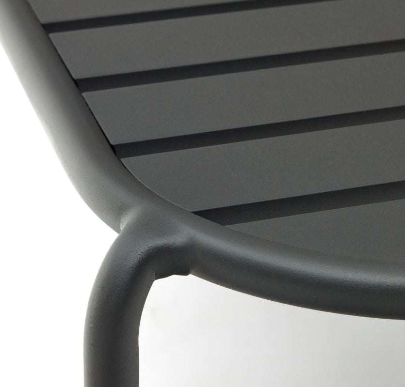 Masa de cafea exterior gri din metal 65x113 cm Joncols Kave Home