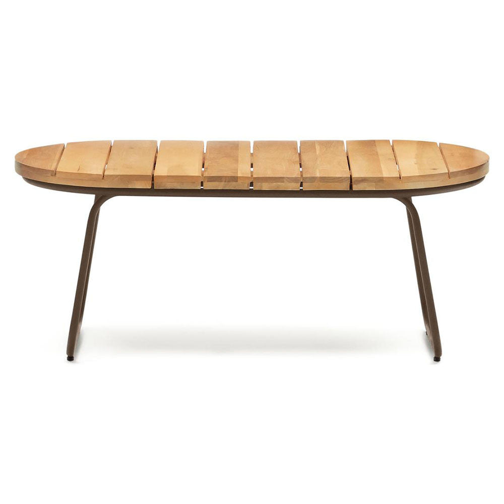 Masa de cafea exterior maro din lemn 50x100 cm Salguer Kave Home