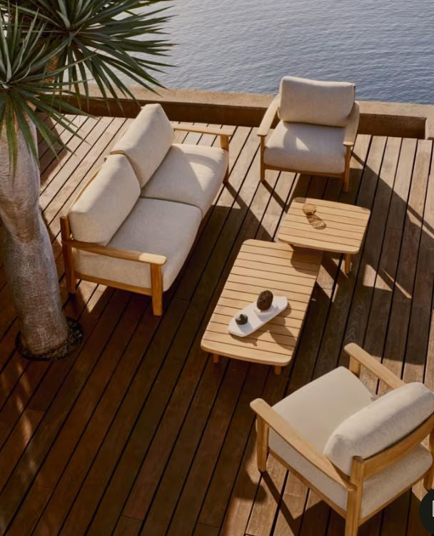Masa de cafea exterior maro din lemn 70x140 cm Turqueta Kave Home