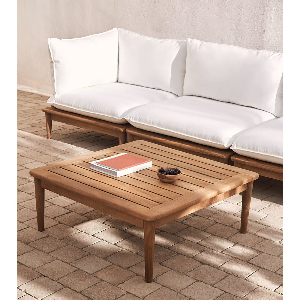 Masa de cafea exterior maro din lemn 80x80 cm Portitxol Kave Home