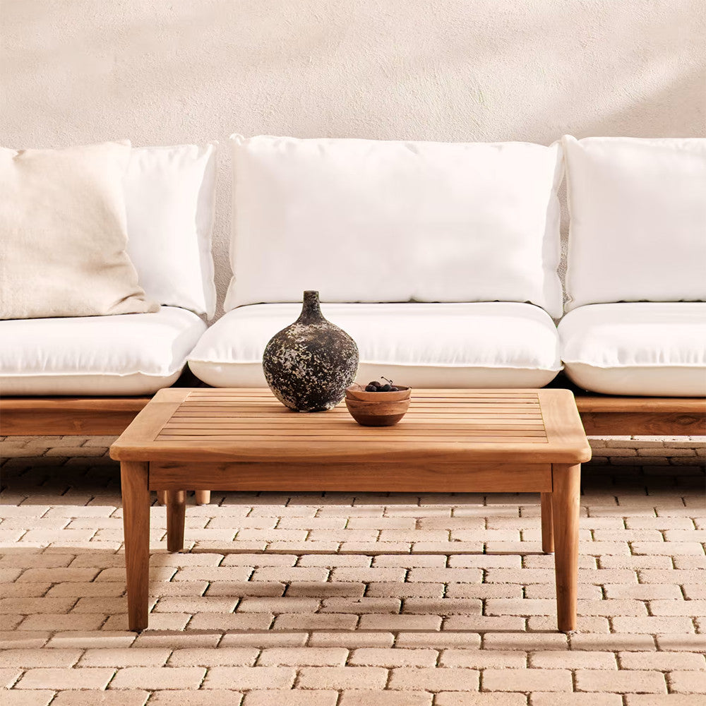 Masa de cafea exterior maro din lemn 80x80 cm Portitxol Kave Home