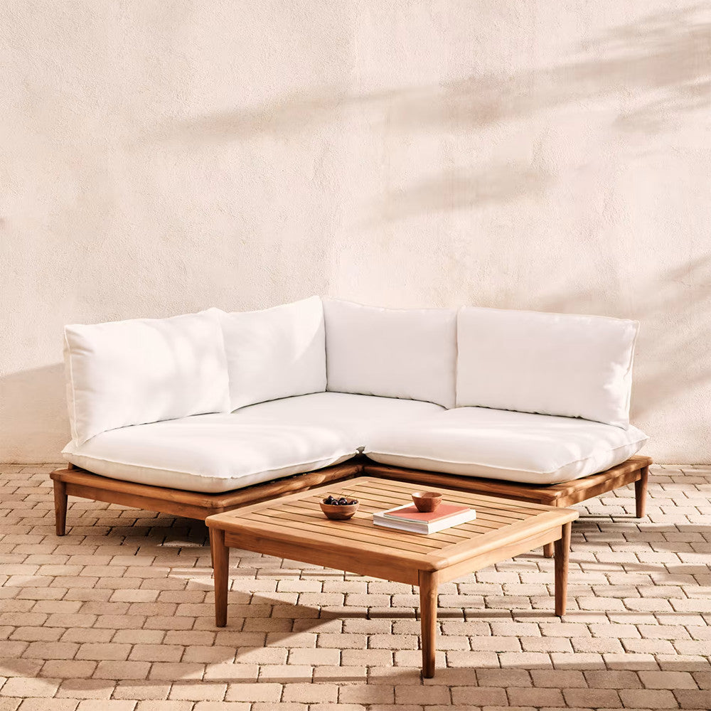 Masa de cafea exterior maro din lemn 80x80 cm Portitxol Kave Home