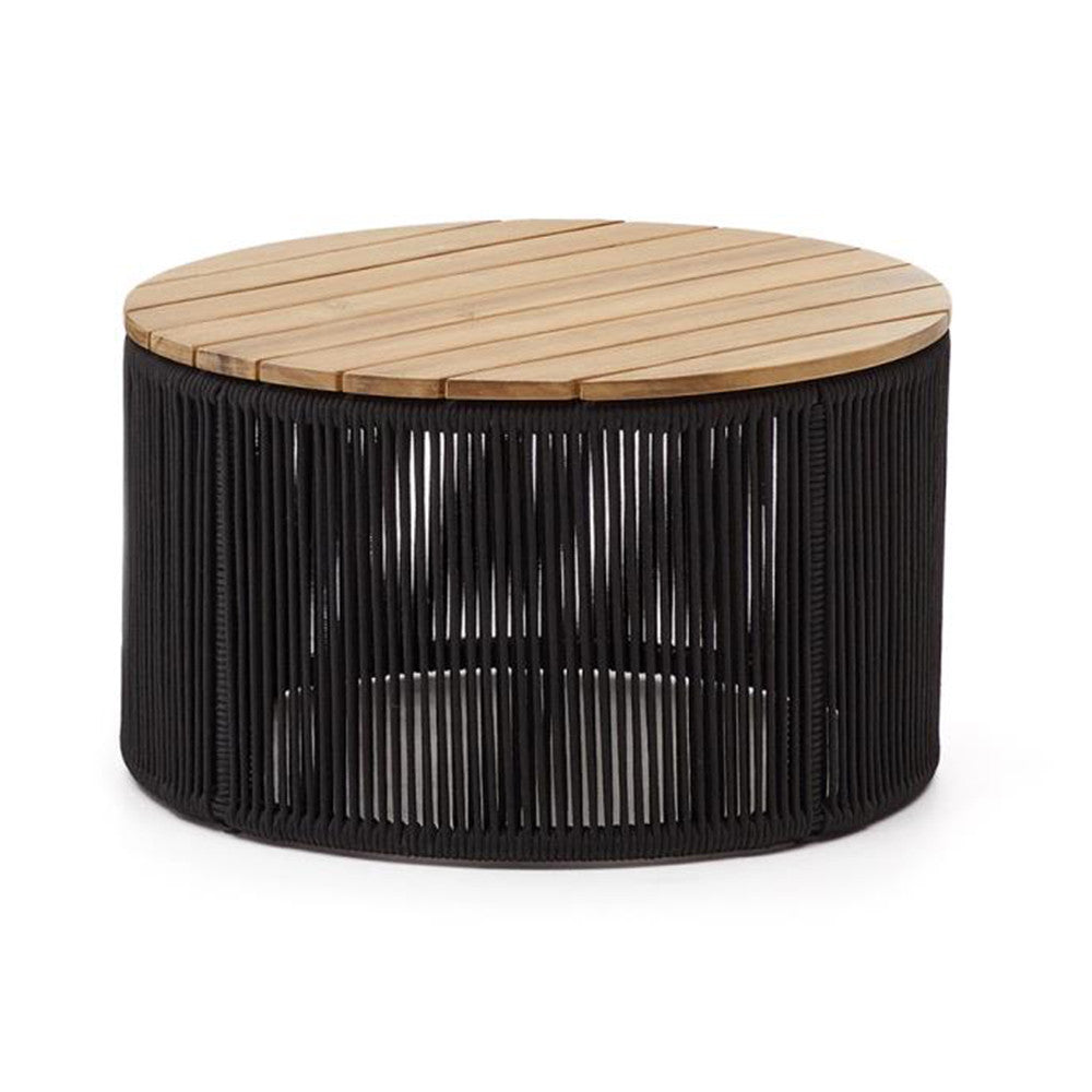 Masa de cafea exterior maro/neagra din lemn 60 cm Dandara Kave Home
