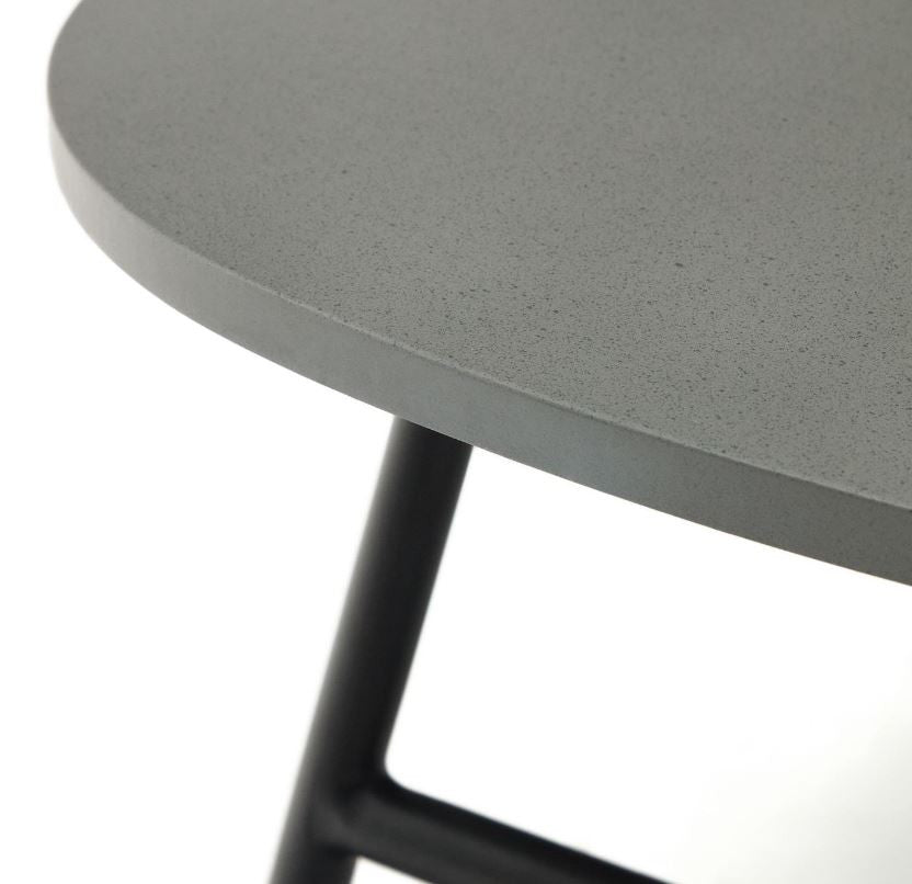 Masa de cafea exterior neagra din metal 60x100 cm Bramant Kave Home