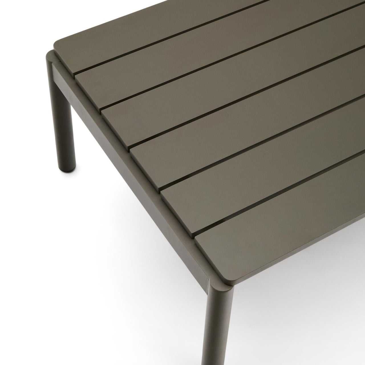 Masa de cafea exterior verde din metal 63x145 cm Sorells Kave Home