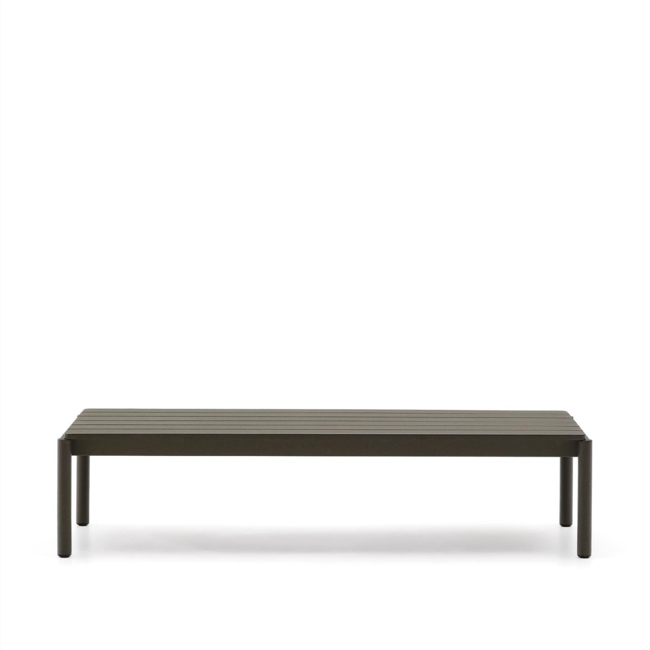Masa de cafea exterior verde din metal 63x145 cm Sorells Kave Home
