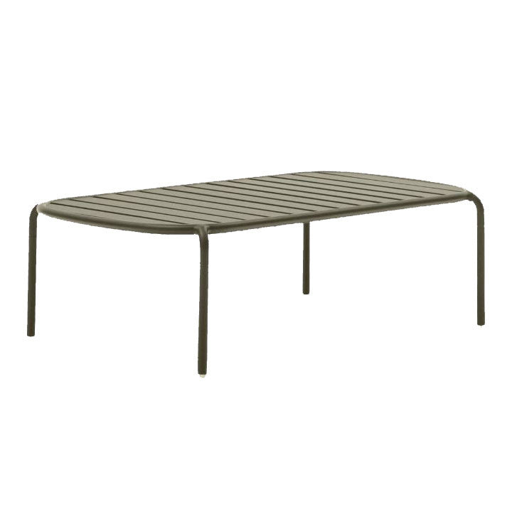 Masa de cafea exterior verde din metal 65x113 cm Joncols Kave Home