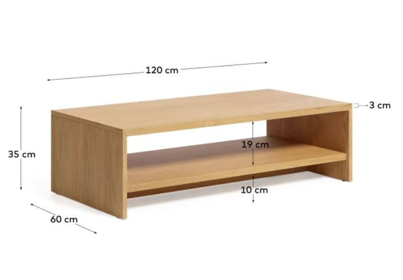 Masa de cafea maro 60x120 cm Abilen Kave Home