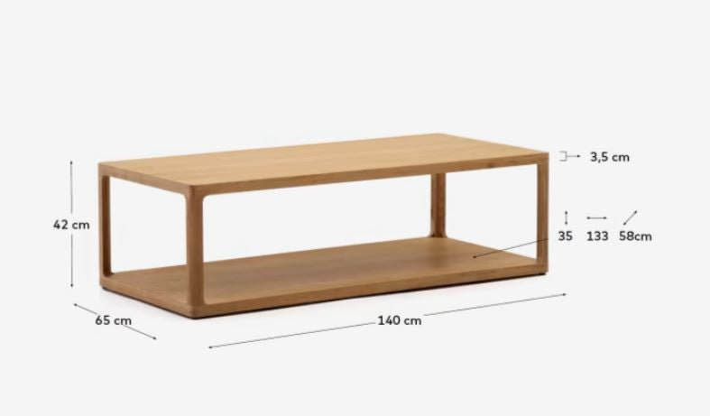 Masa de cafea maro 70x140 cm Maymai Kave Home