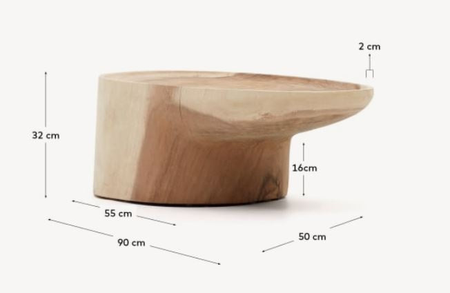 Masa de cafea maro din lemn 50x90 cm Mosi Kave Home