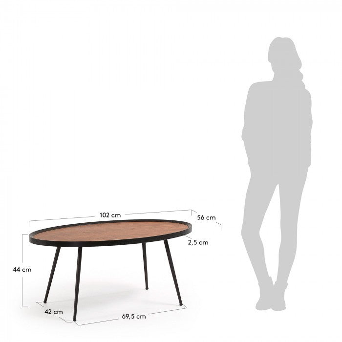 Masa de cafea maro din lemn 56x102 cm Kinsley Kave Home