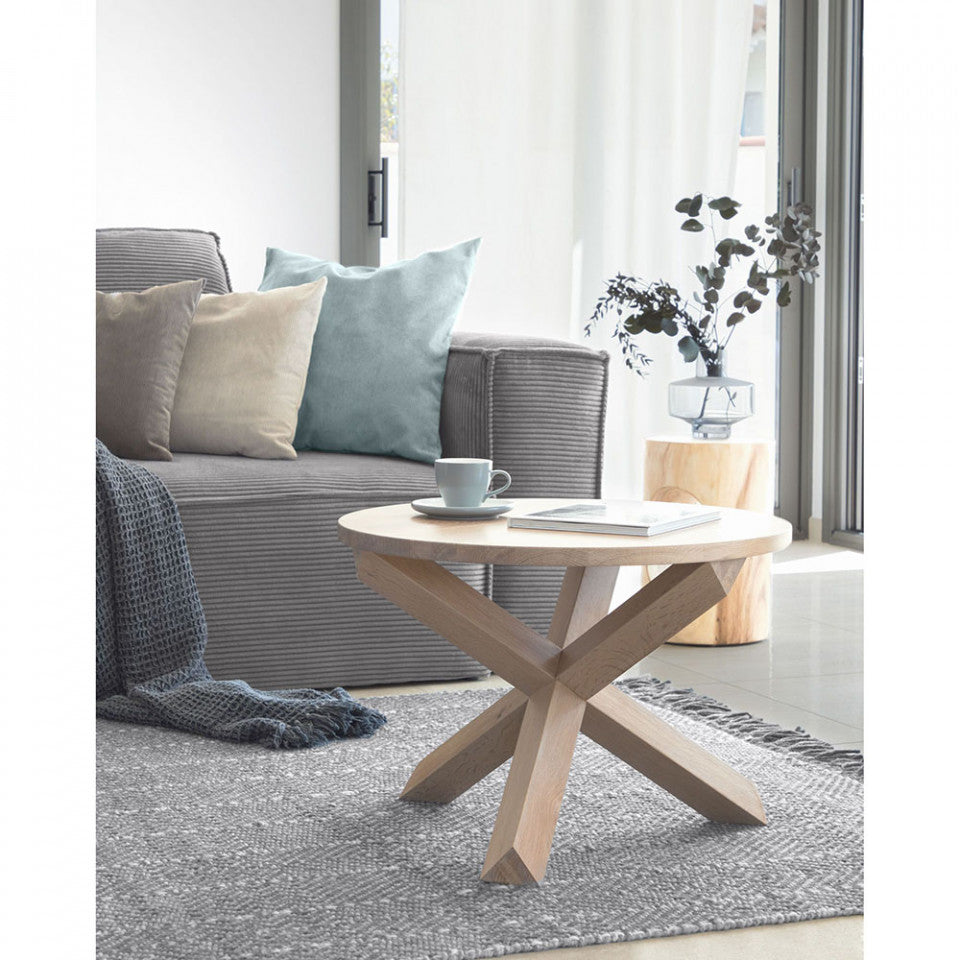 Masa de cafea maro din lemn 65 cm Lotus Kave Home