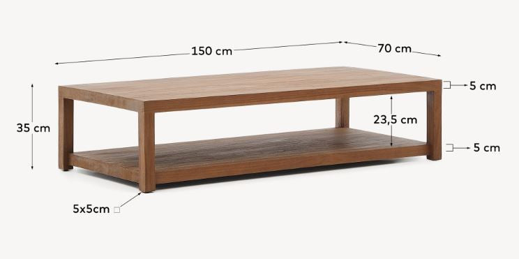 Masa de cafea maro din lemn 70x150 cm Sashi Kave Home
