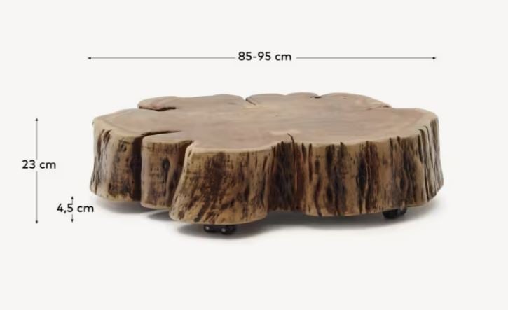 Masa de cafea maro din lemn 85x95 cm Essi Kave Home