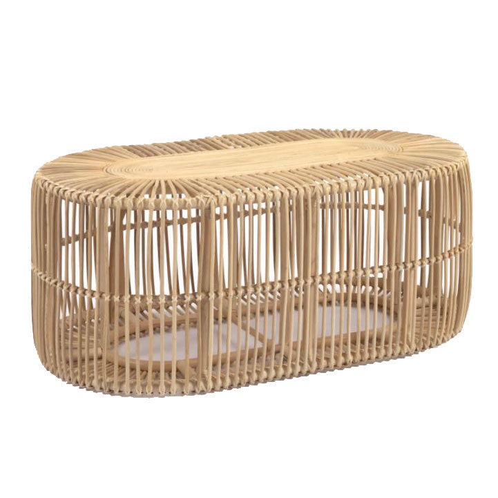 Masa de cafea maro din ratan 60x110 cm Lael Kave Home