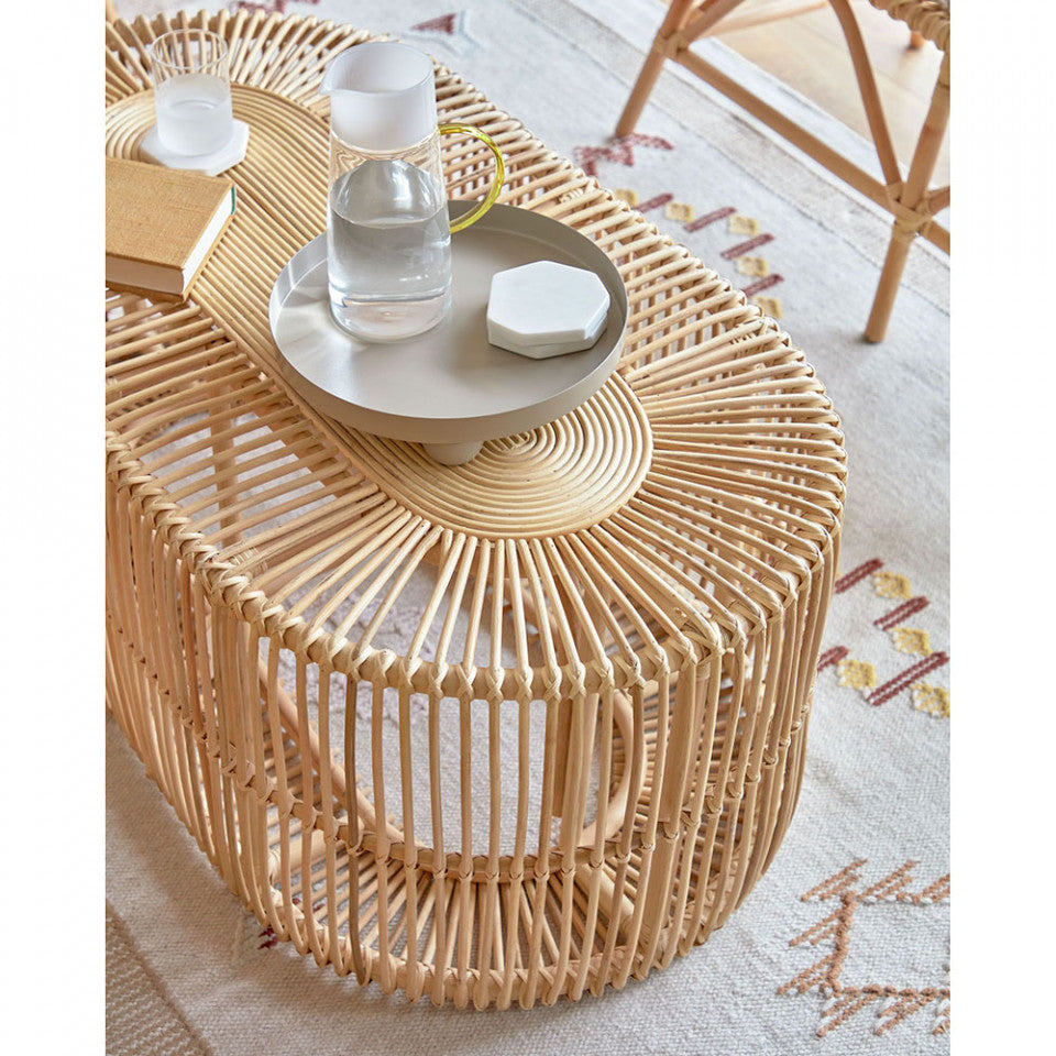 Masa de cafea maro din ratan 60x110 cm Lael Kave Home