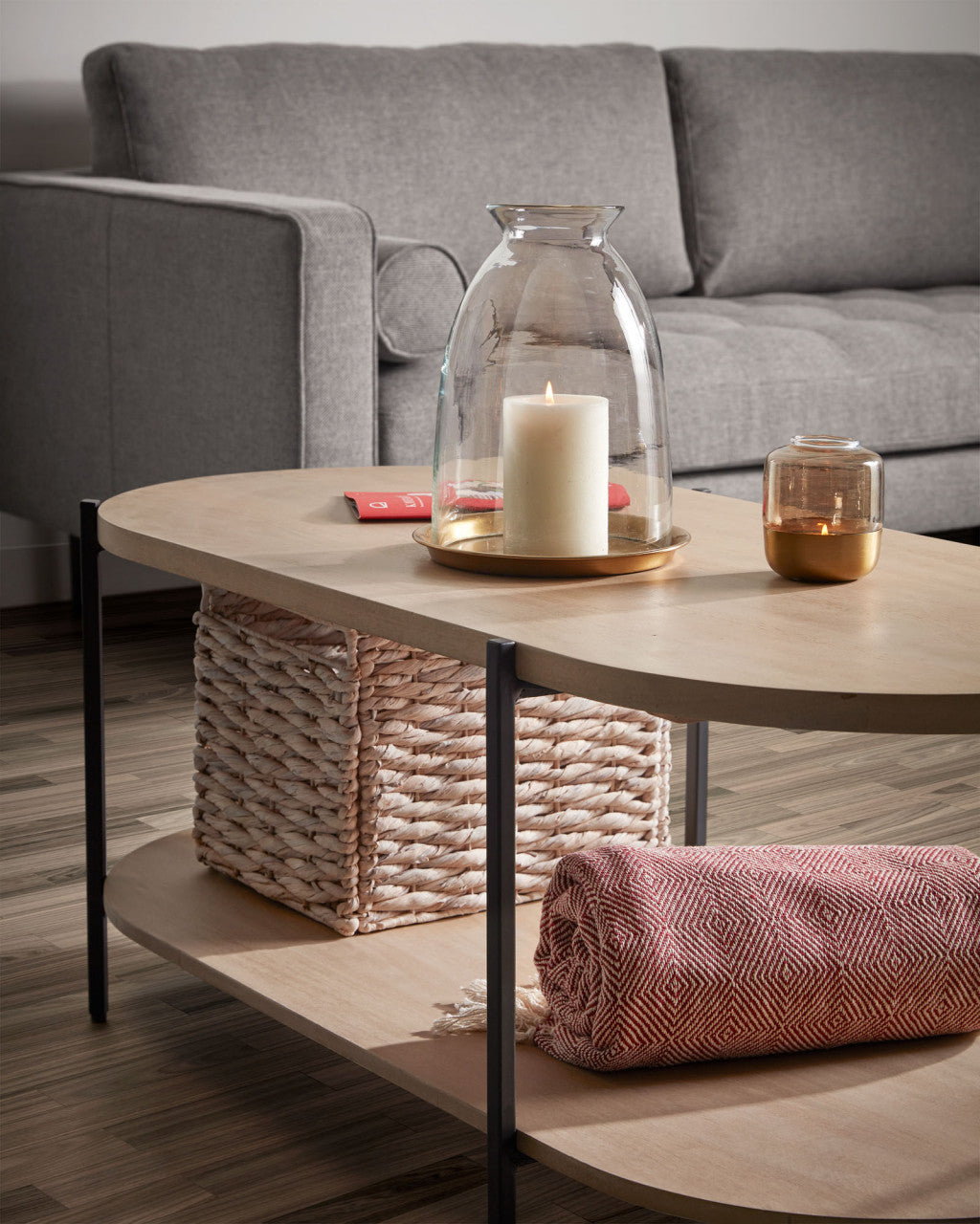 Masa de cafea maro/neagra din lemn 55x110 cm Palmia Kave Home