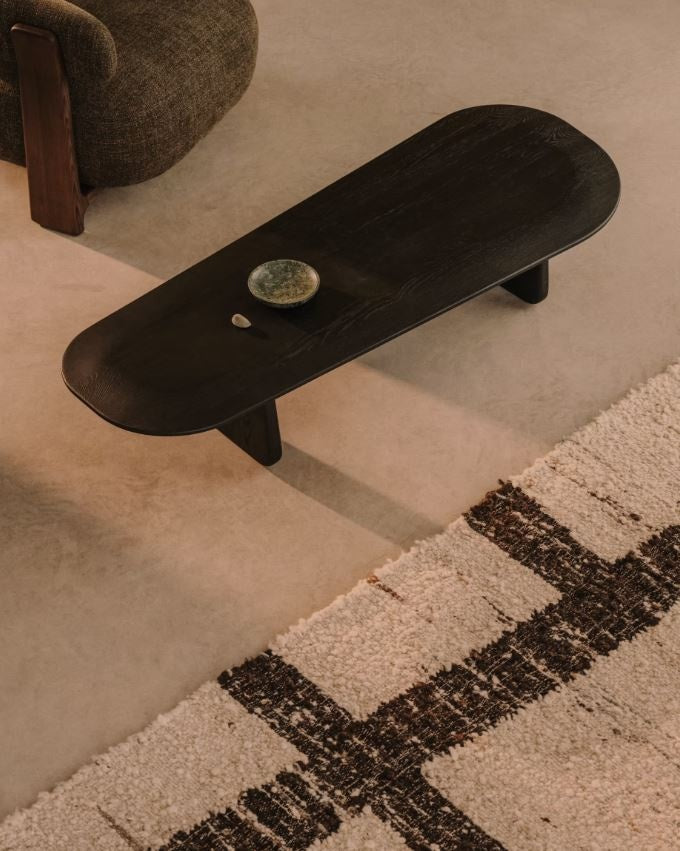 Masa de cafea neagra din lemn 64x146 cm Pirita Kave Home