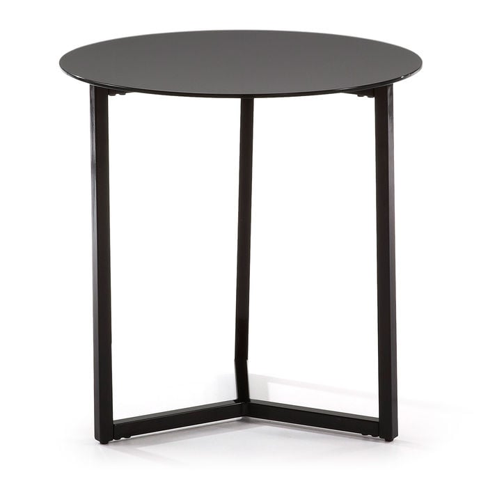 Masa de cafea neagra din metal 50 cm Raeam Kave Home