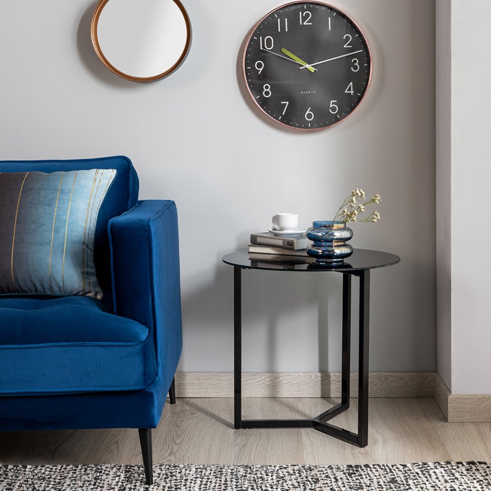 Masa de cafea neagra din metal 50 cm Raeam Kave Home