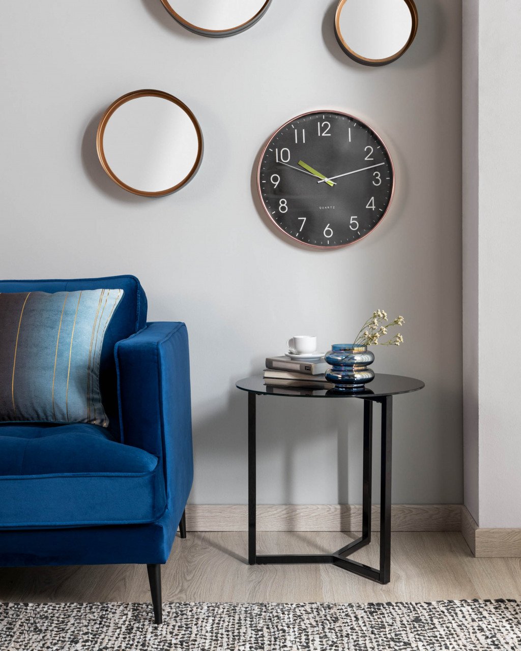 Masa de cafea neagra din metal 50 cm Raeam Kave Home