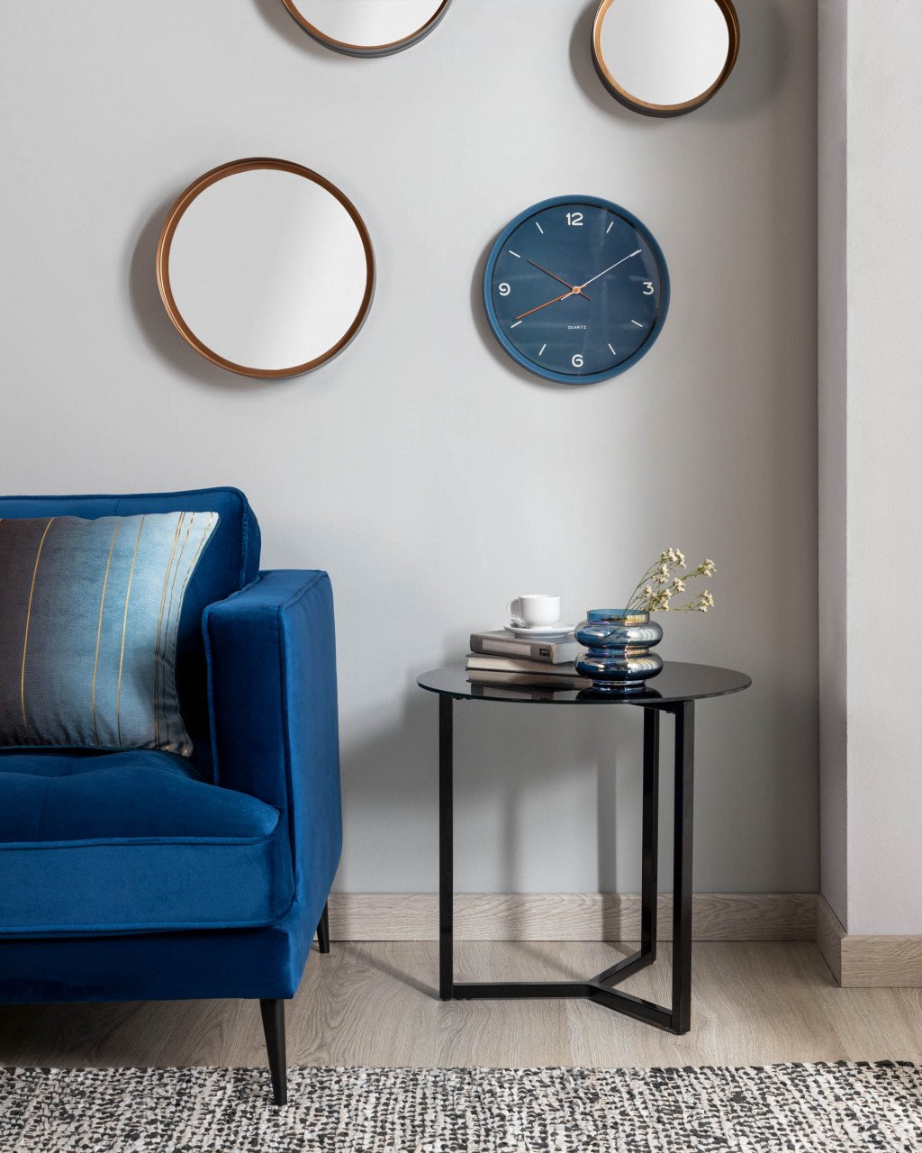 Masa de cafea neagra din metal 50 cm Raeam Kave Home