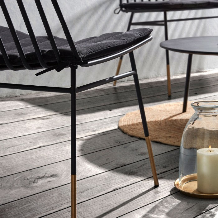 Masa de cafea neagra din metal 70 cm Mathis Kave Home