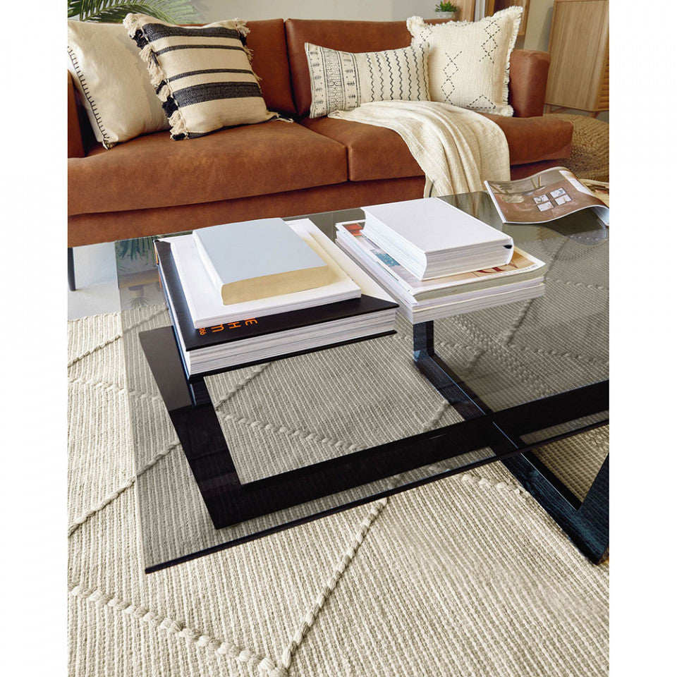 Masa de cafea neagra din metal 70x120 cm Plam Kave Home