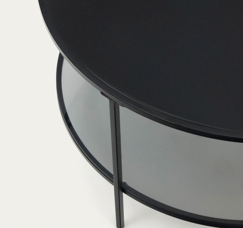 Masa de cafea neagra din metal 80 cm Gilda Kave Home