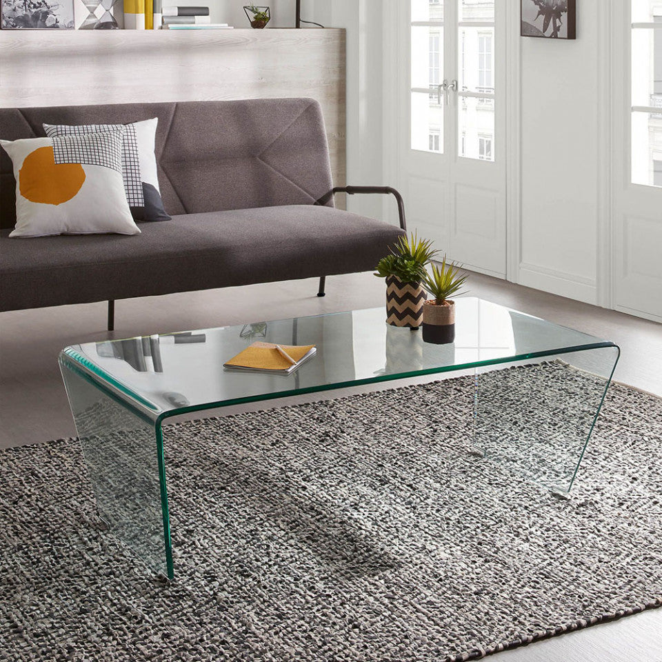 Masa de cafea transparenta din sticla 60x120 cm Burano Kave Home