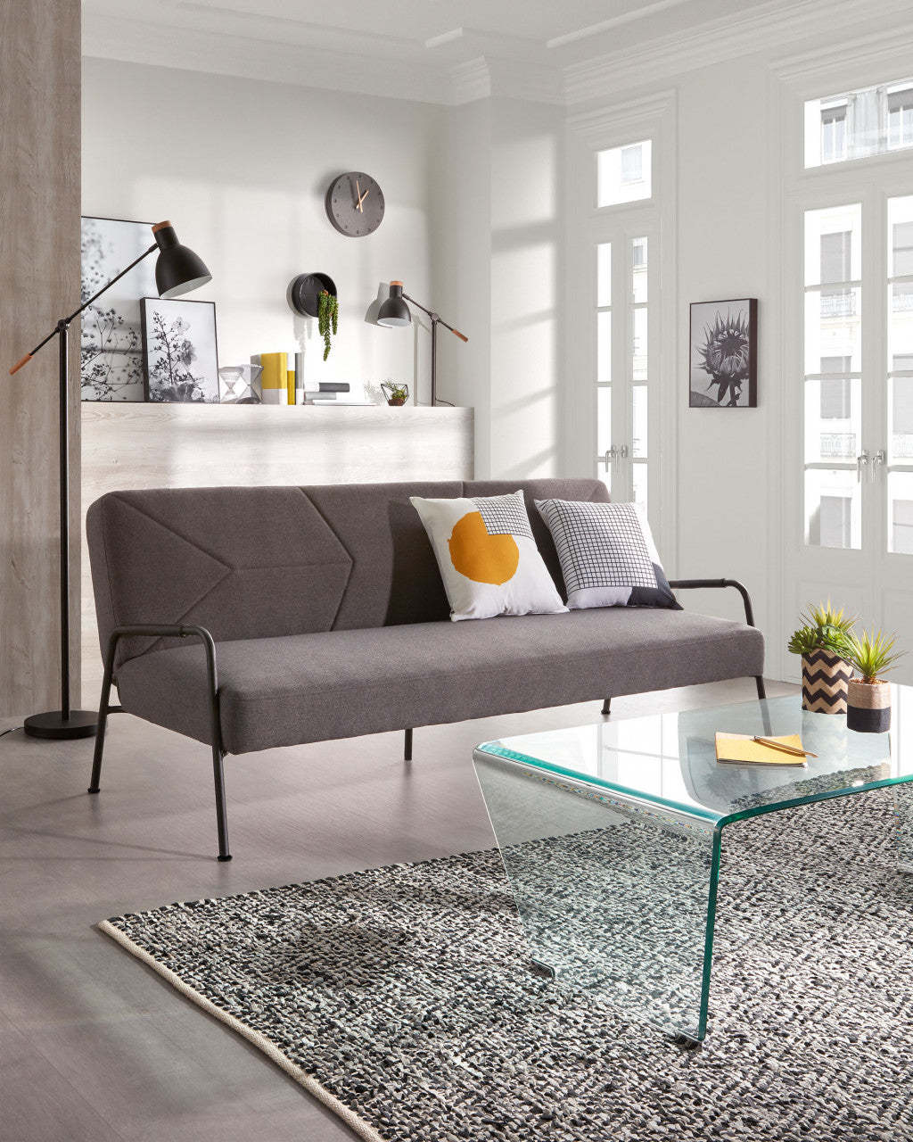 Masa de cafea transparenta din sticla 60x120 cm Burano Kave Home