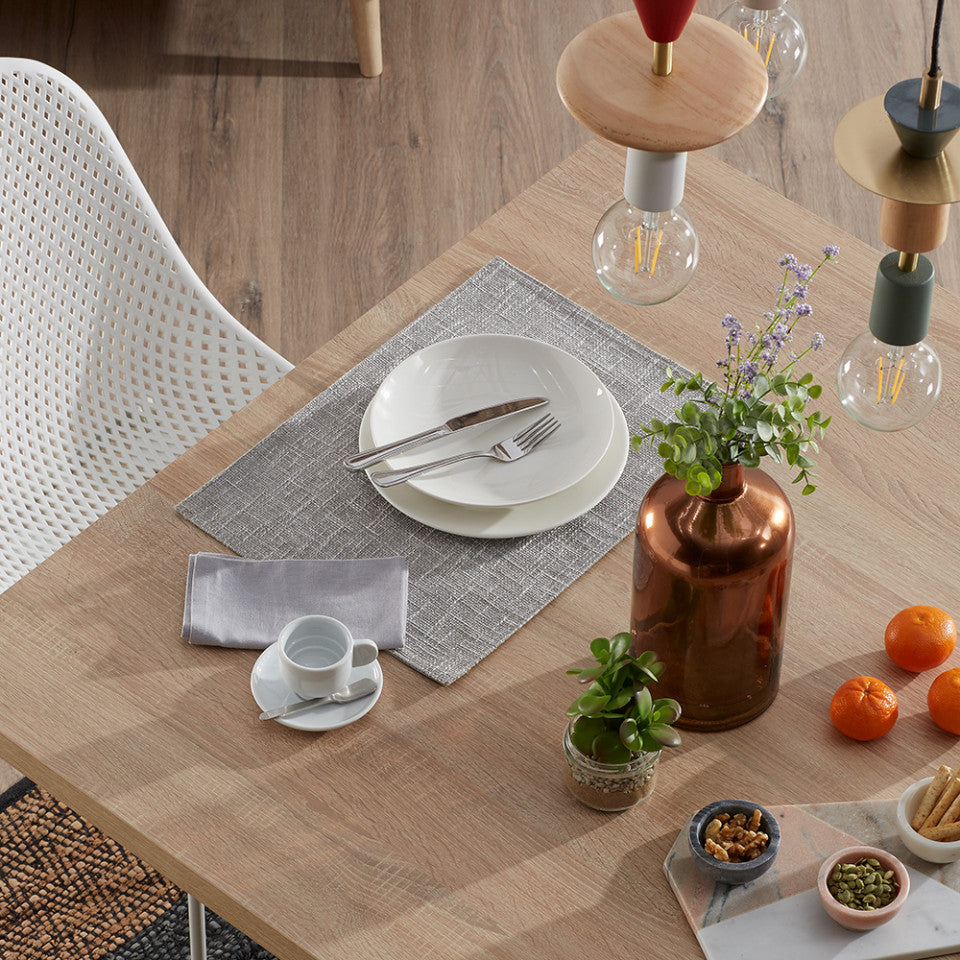 Masa dining alba/maro din metal 100x200 cm Argo Kave Home