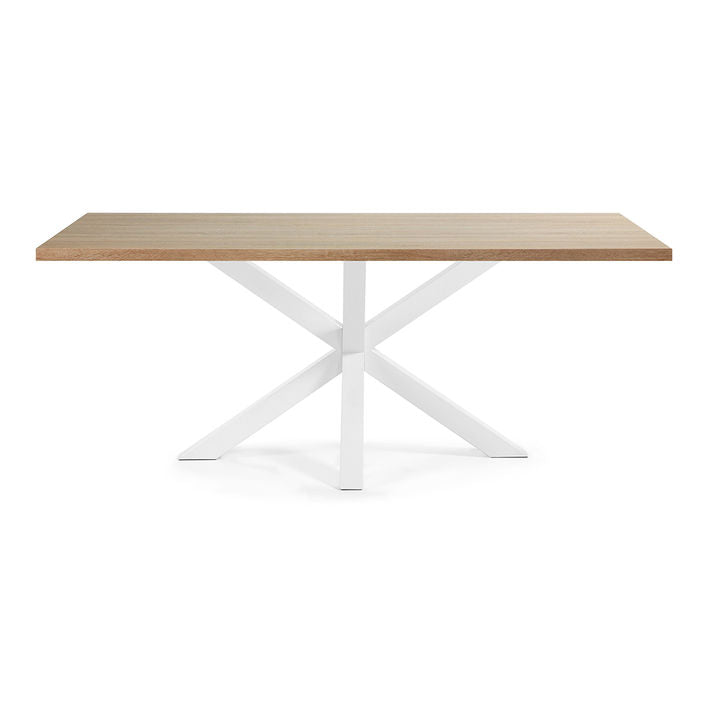 Masa dining alba/maro din metal 100x200 cm Argo Kave Home