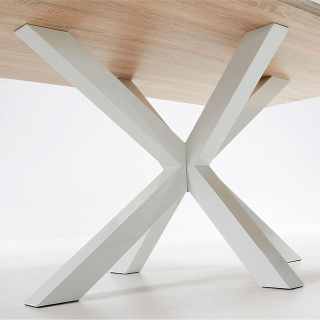Masa dining alba/maro din metal 100x200 cm Argo Kave Home