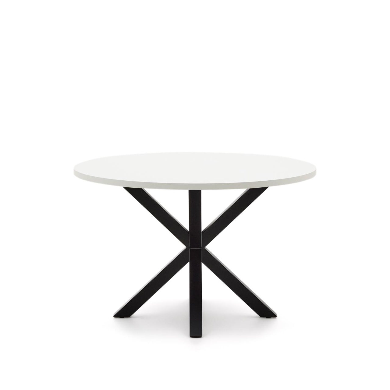 Masa dining alba/neagra din metal 120 cm Argo Kave Home