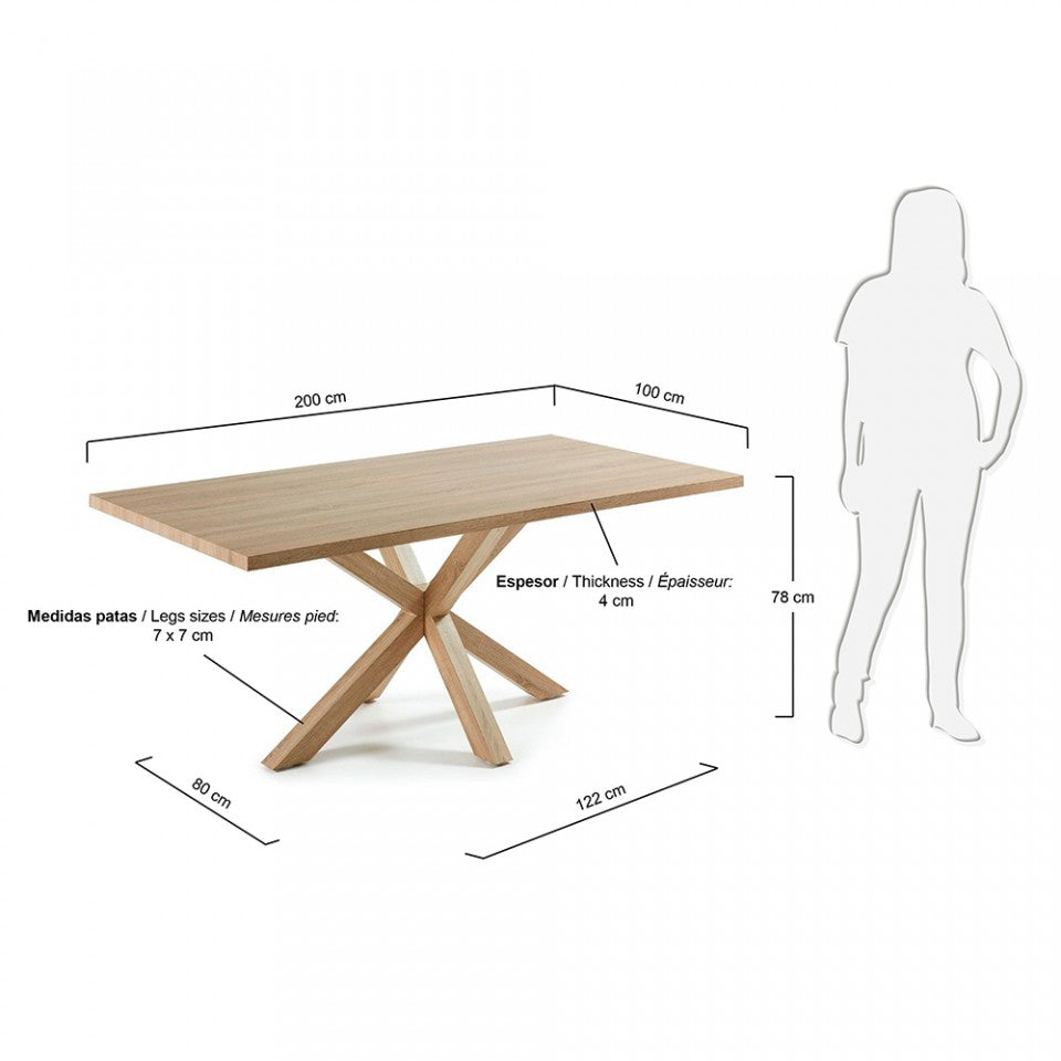Masa dining din metal 100x200 cm Argo Kave Home