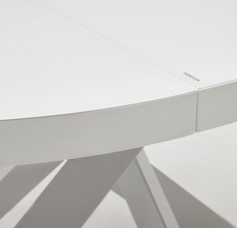 Masa dining extensibila alba din metal 120(160) cm Vashti Kave Home