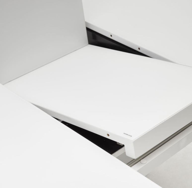 Masa dining extensibila alba din metal 120(160) cm Vashti Kave Home