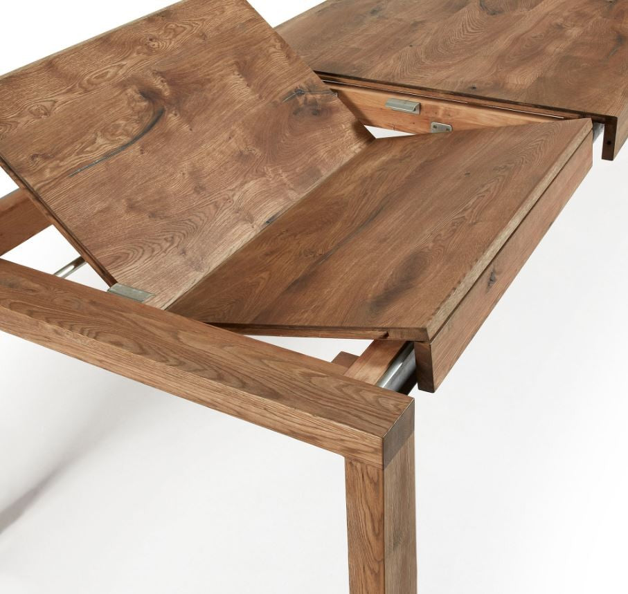 Masa dining extensibila dreptunghiulara maro din lemn 90x(180)230 cm Briva Kave Home